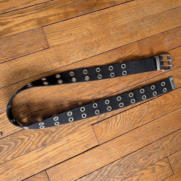 Y2k Vintage Canvas Grommet Punk Alt Emo Belt - Picture 3 of 4